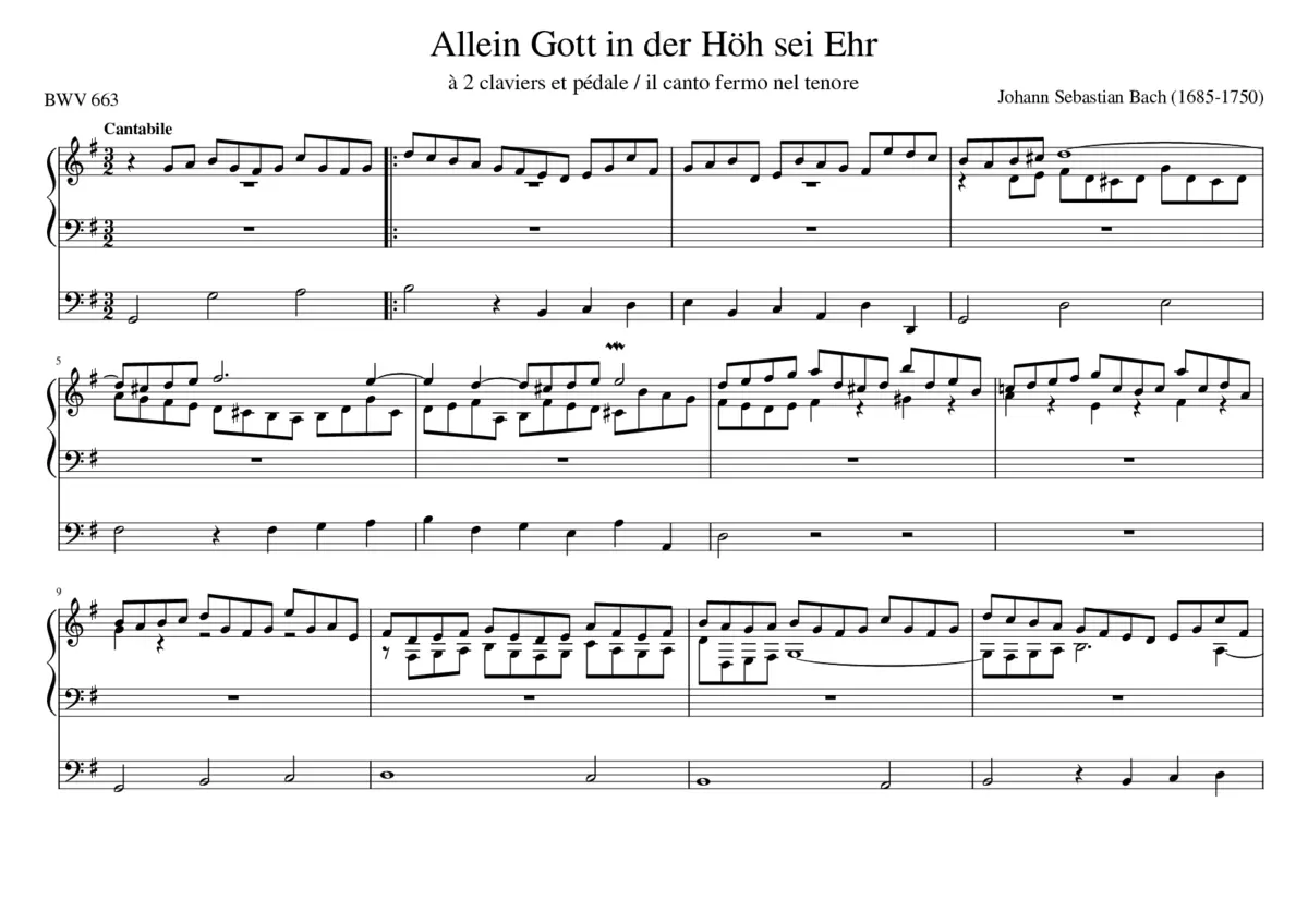 Allein Gott in der Höh sei Ehr BWV 663 - Page 1