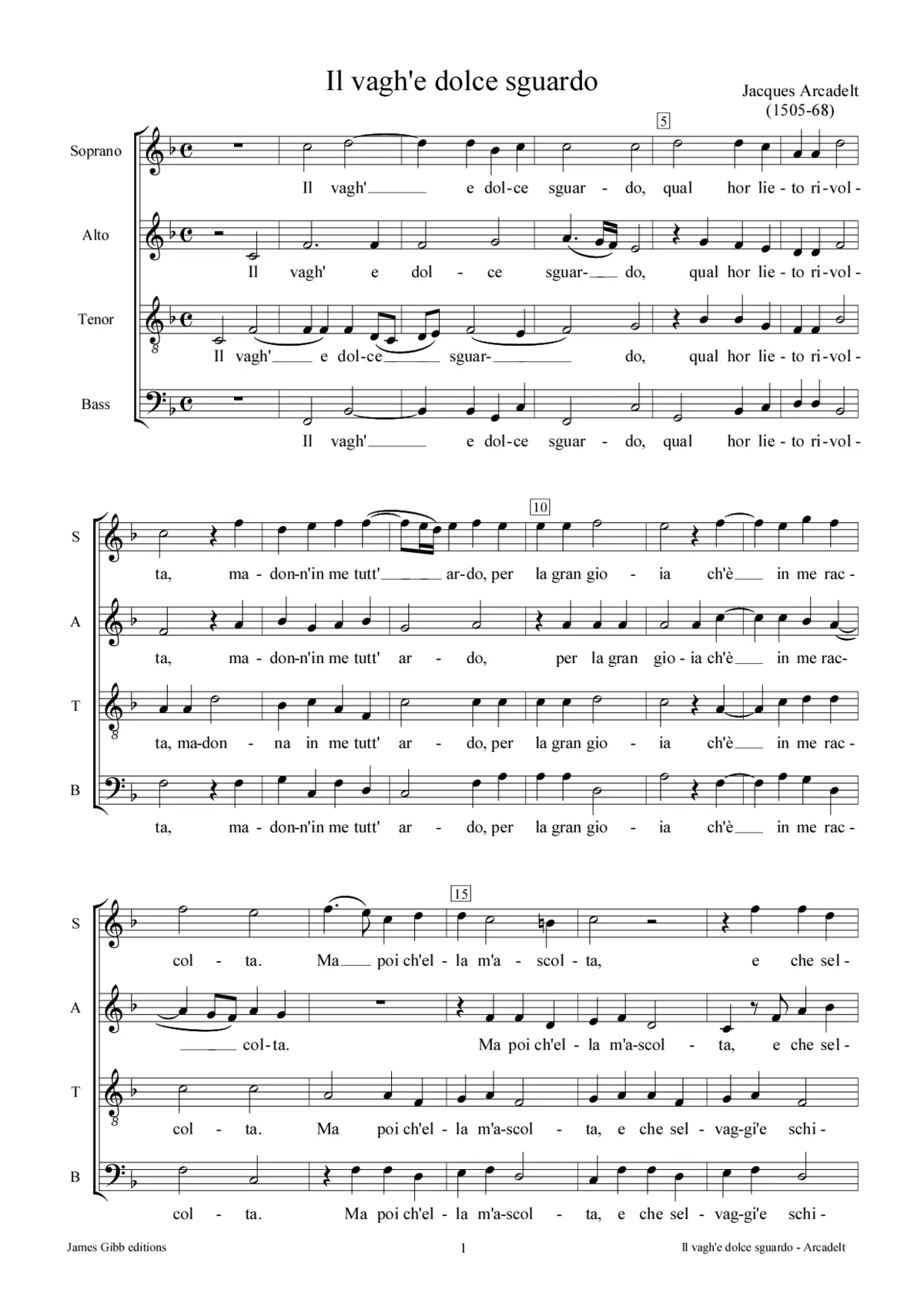 Il vagh'e dolce sguardo - Page 1