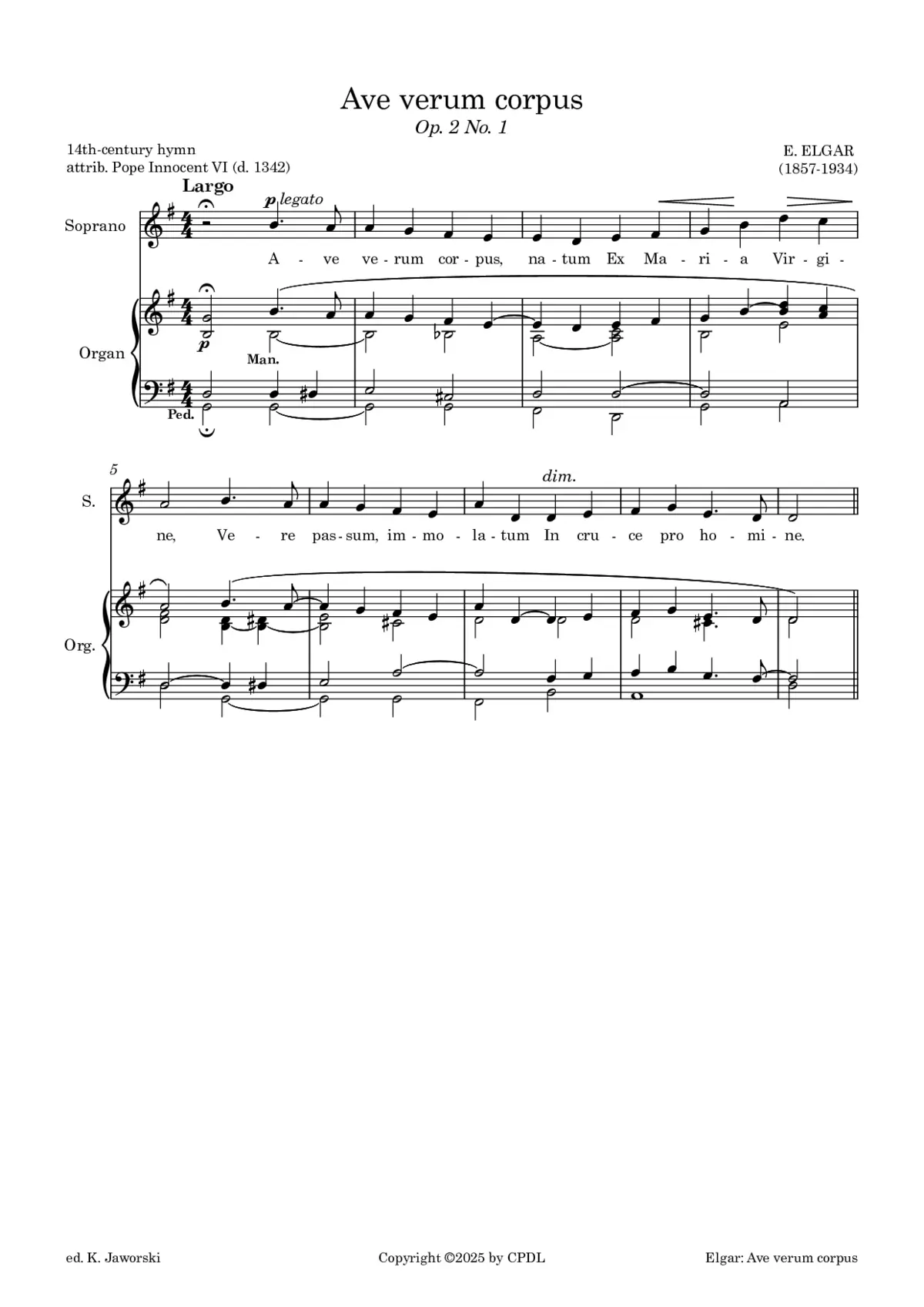 Ave verum, Op. 2, No. 1 - Page 1