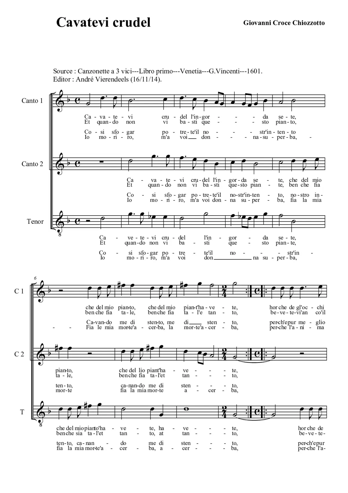 Cavatevi crudel - Page 1