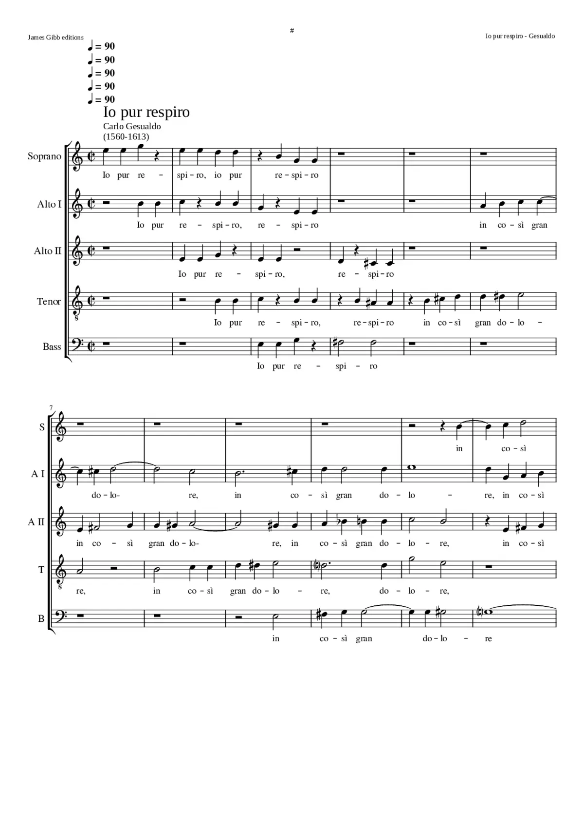 Io pur respiro in così gran dolore - Page 1