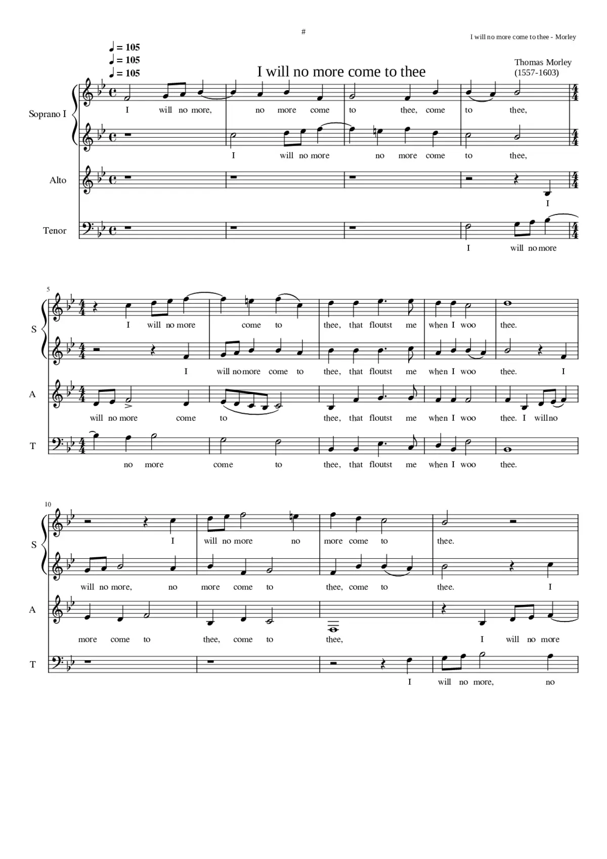 I will no more come to thee - Page 1