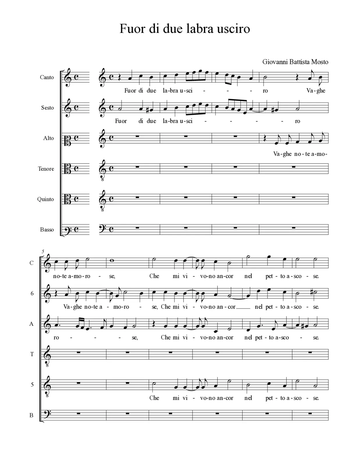Fuor di due labra usciro - Page 1