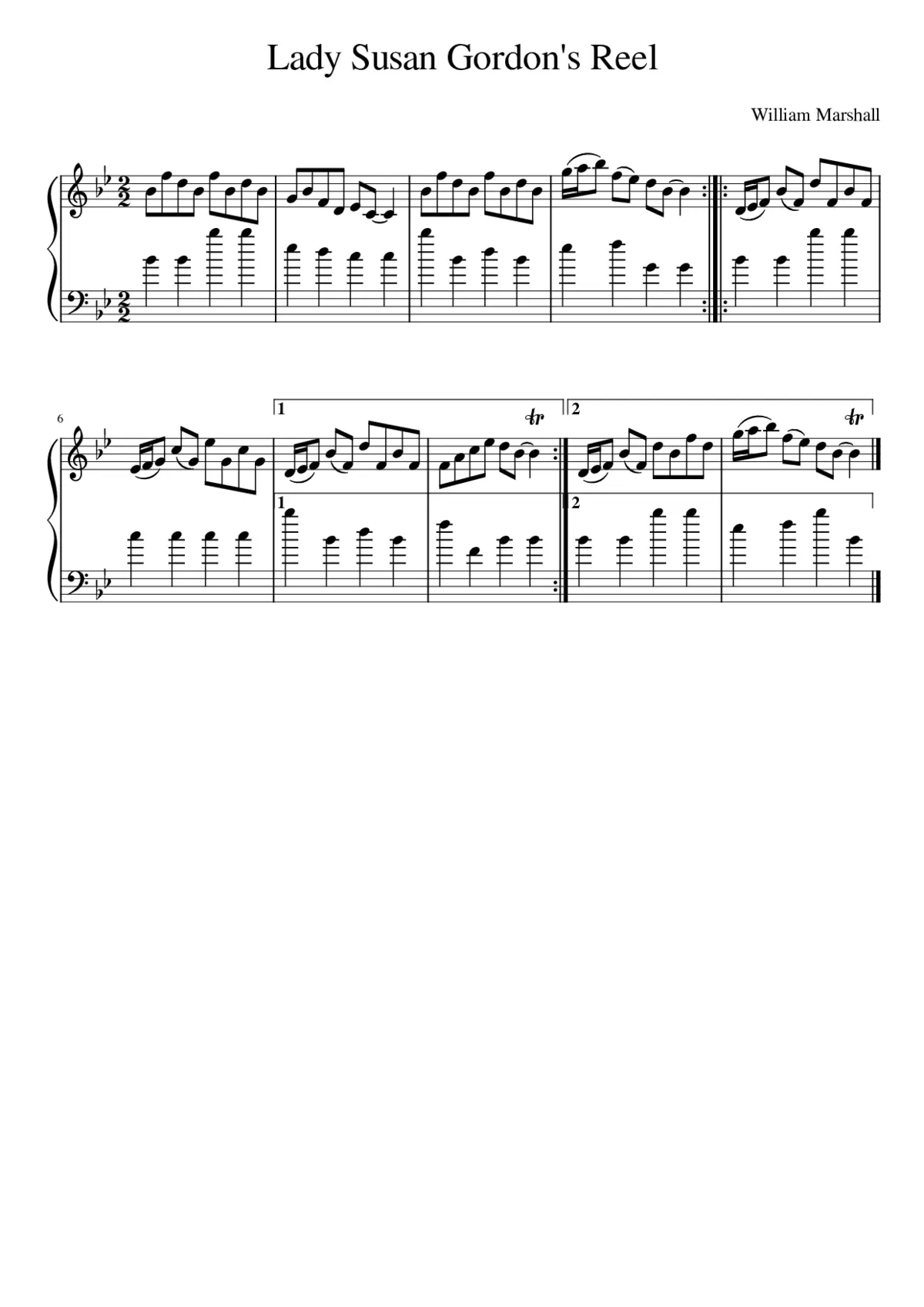 Lady Susan Gordon's Reel - Page 1