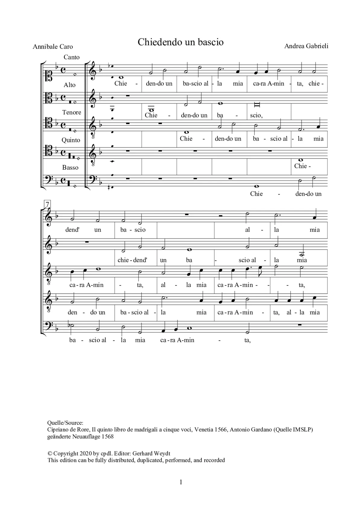 Chiedendo un bascio - Page 1