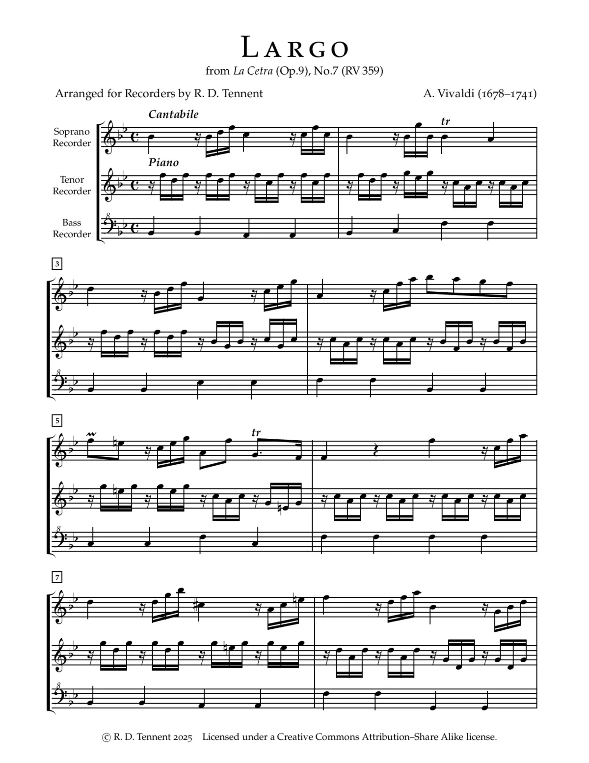 Violin Concerto in B-flat major - Page 1