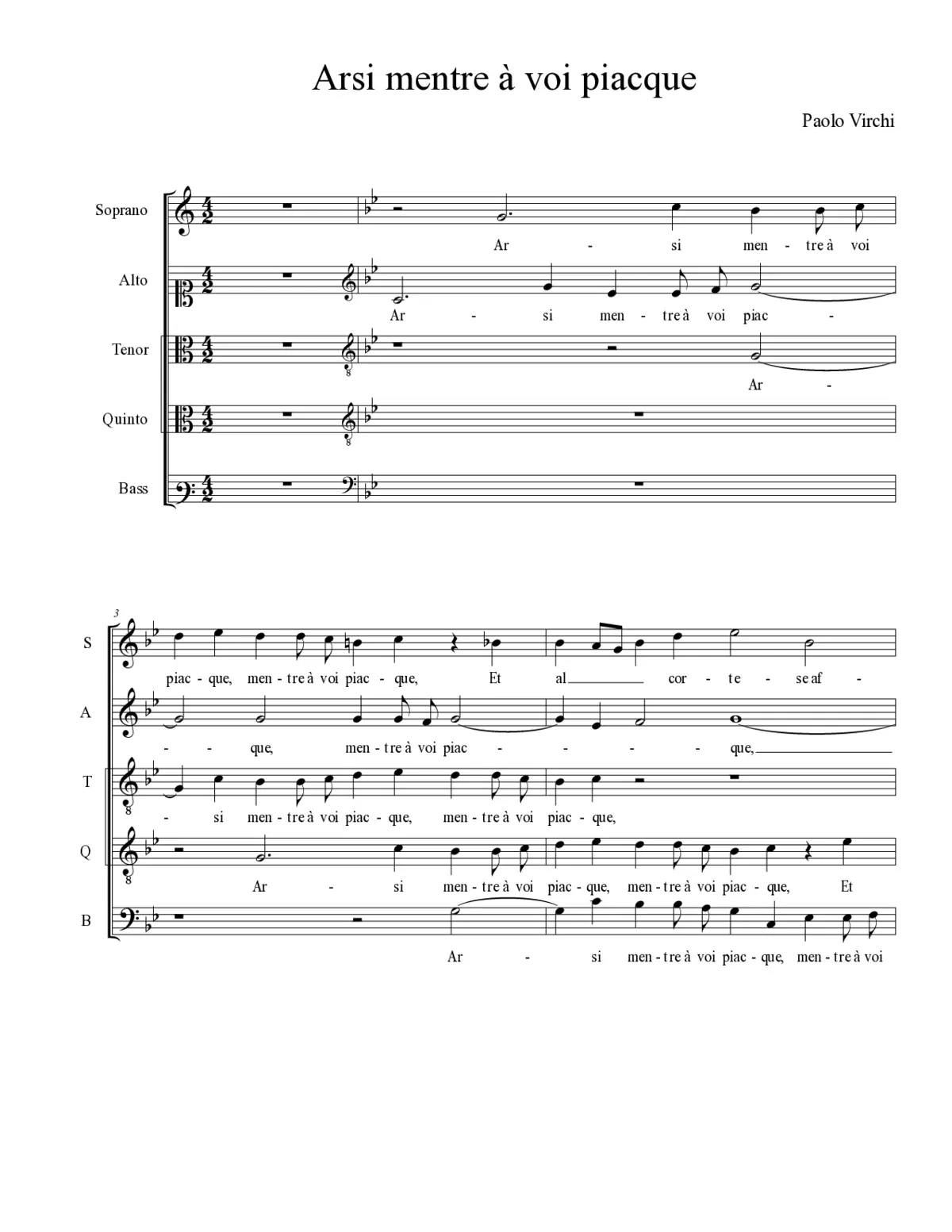 Arsi mentre à voi piacque - Page 1