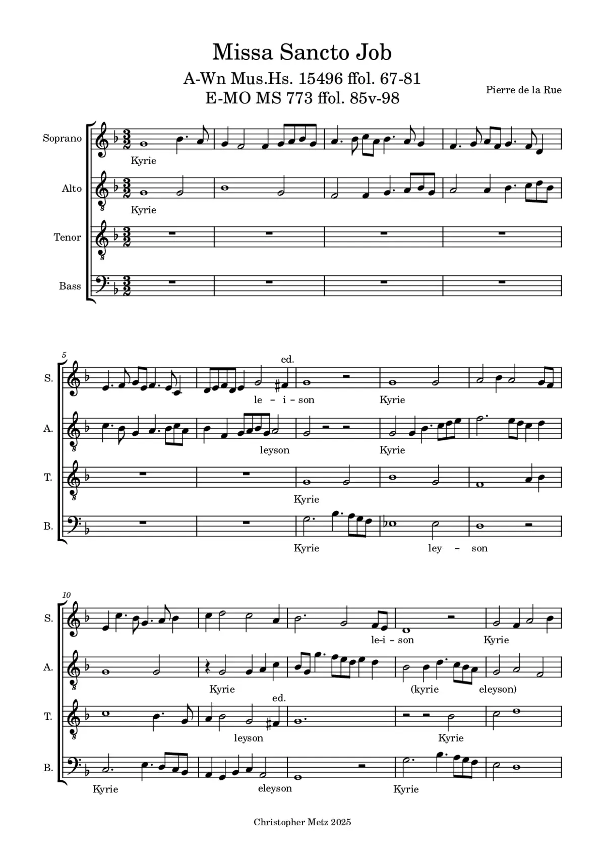 Missa de Sancto Job - Page 1