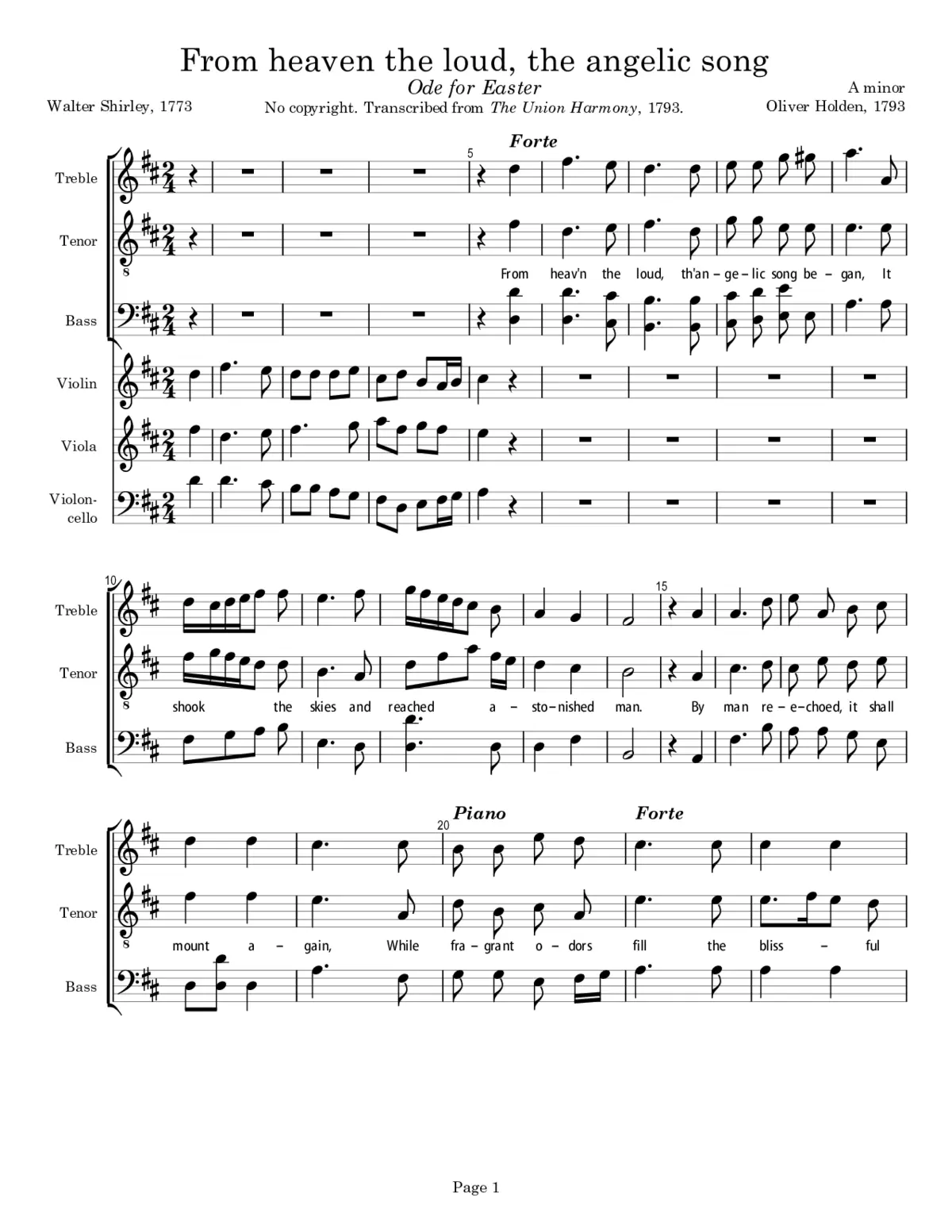 From heaven the loud, the angelic song - Page 1