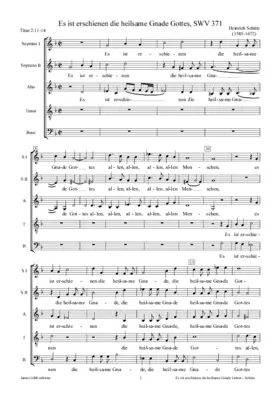 Es ist erschienen die heilsame Gnade Gottes, SWV 371