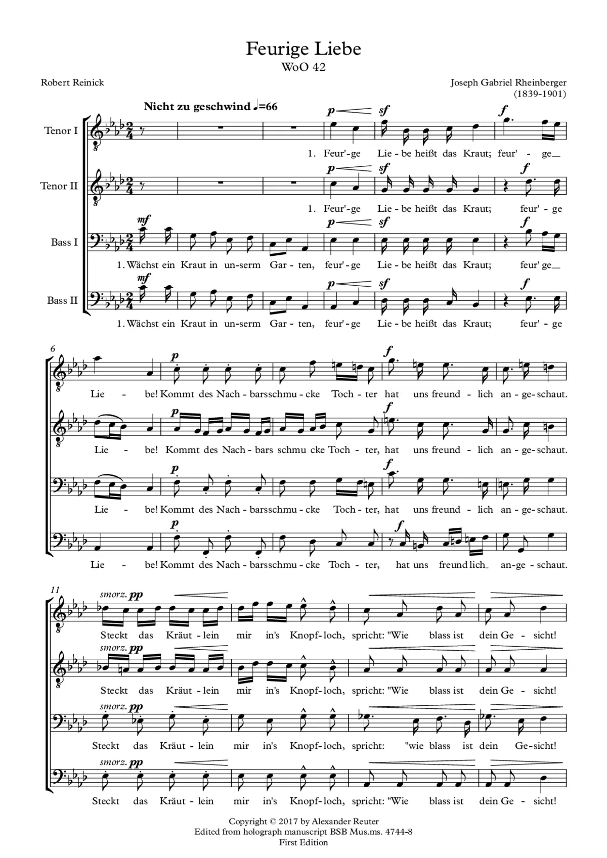 Feurige Liebe, WoO 42 - Page 1