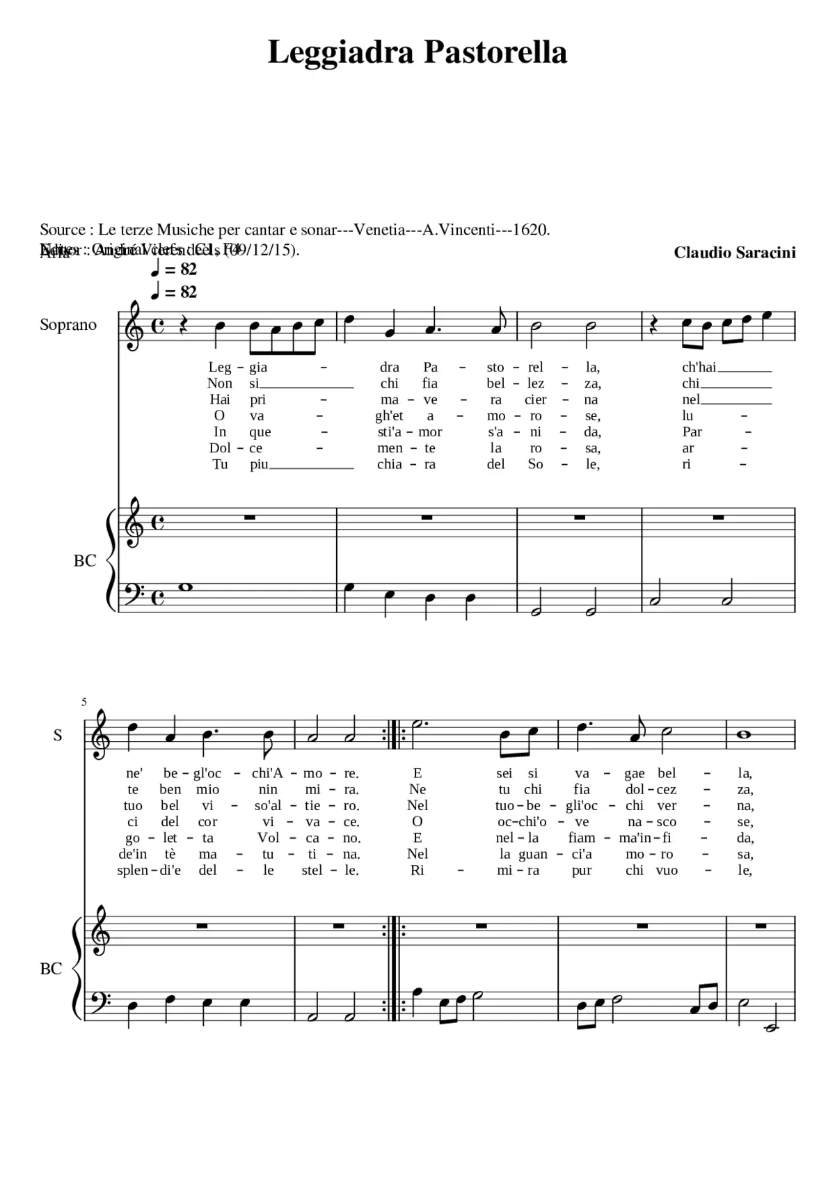 Leggiadra Pastorella - Page 1