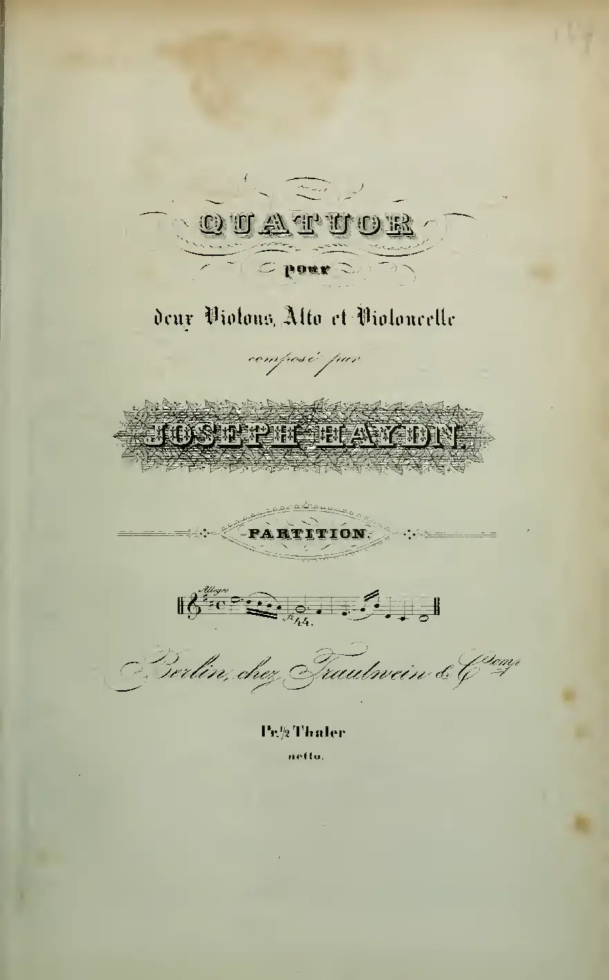String Quartet in D major - Page 1
