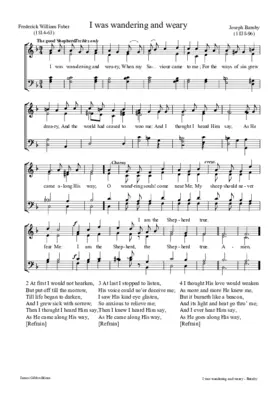 I was wandering and weary