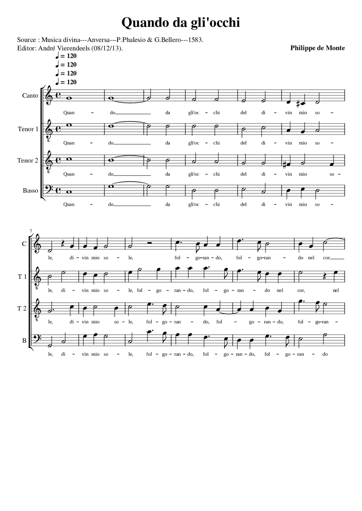 Quando dagl'occhi - Page 1