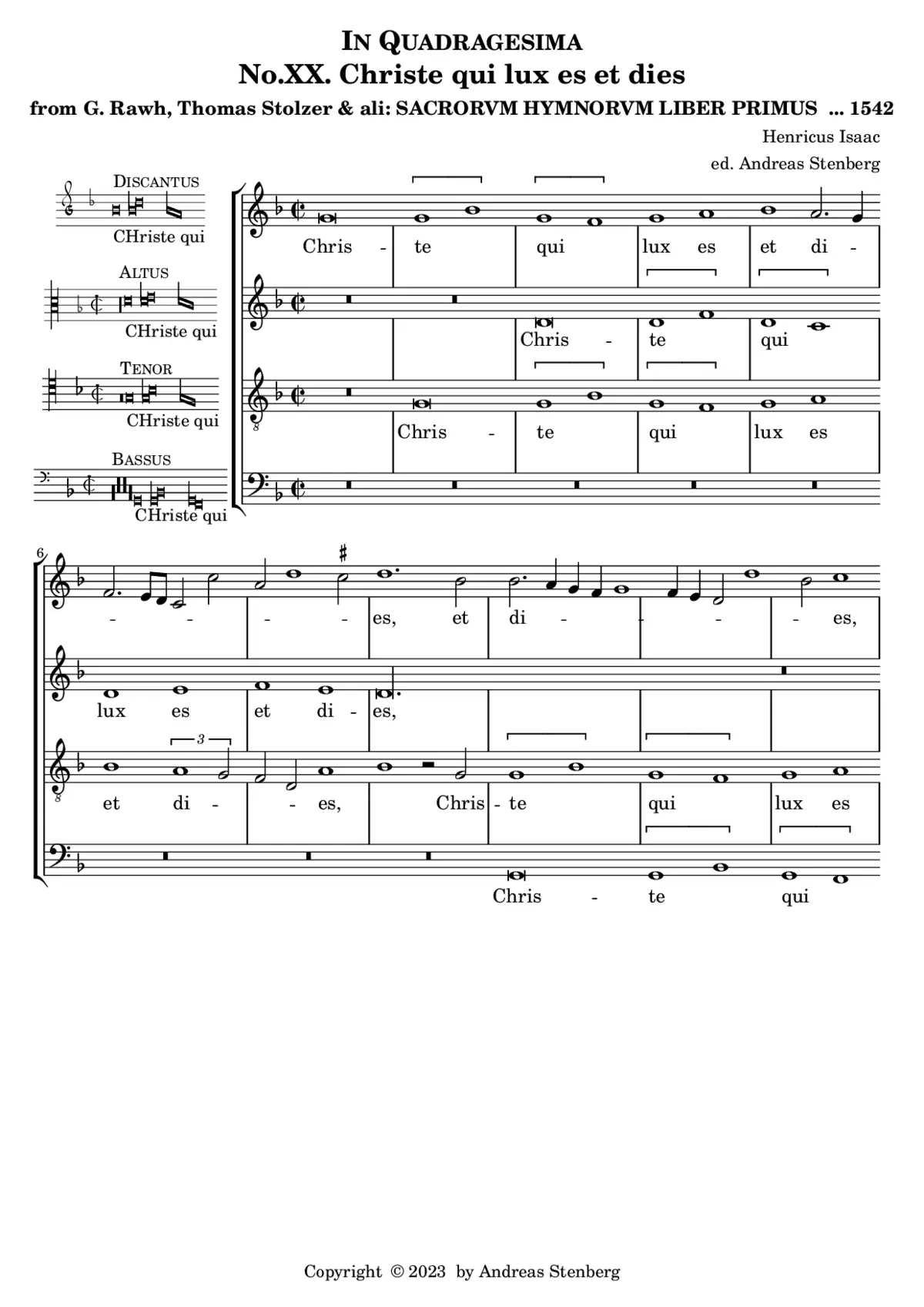 Christe qui lux es et dies - Page 1