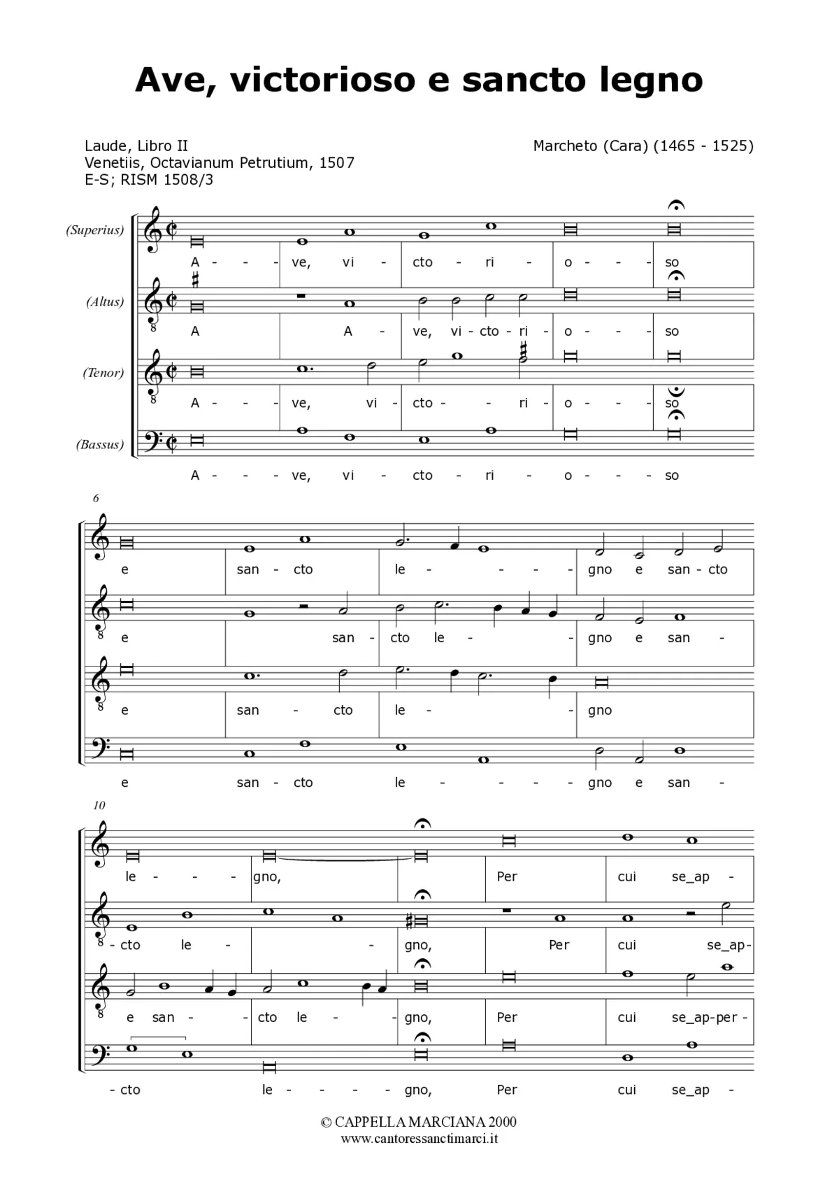 Ave victorioso e sancto legno - Page 1