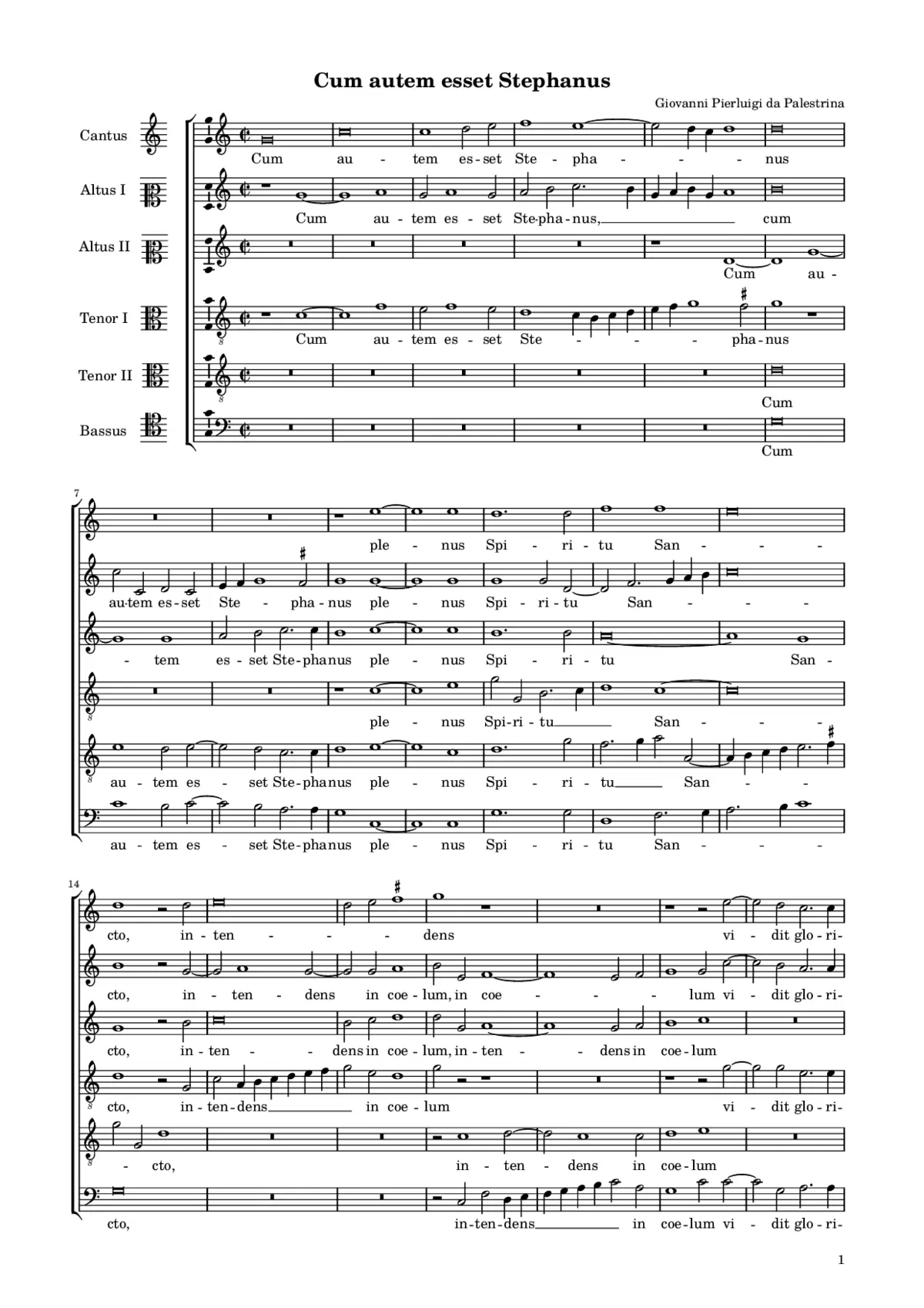 Cum autem esset Stephanus - Page 1
