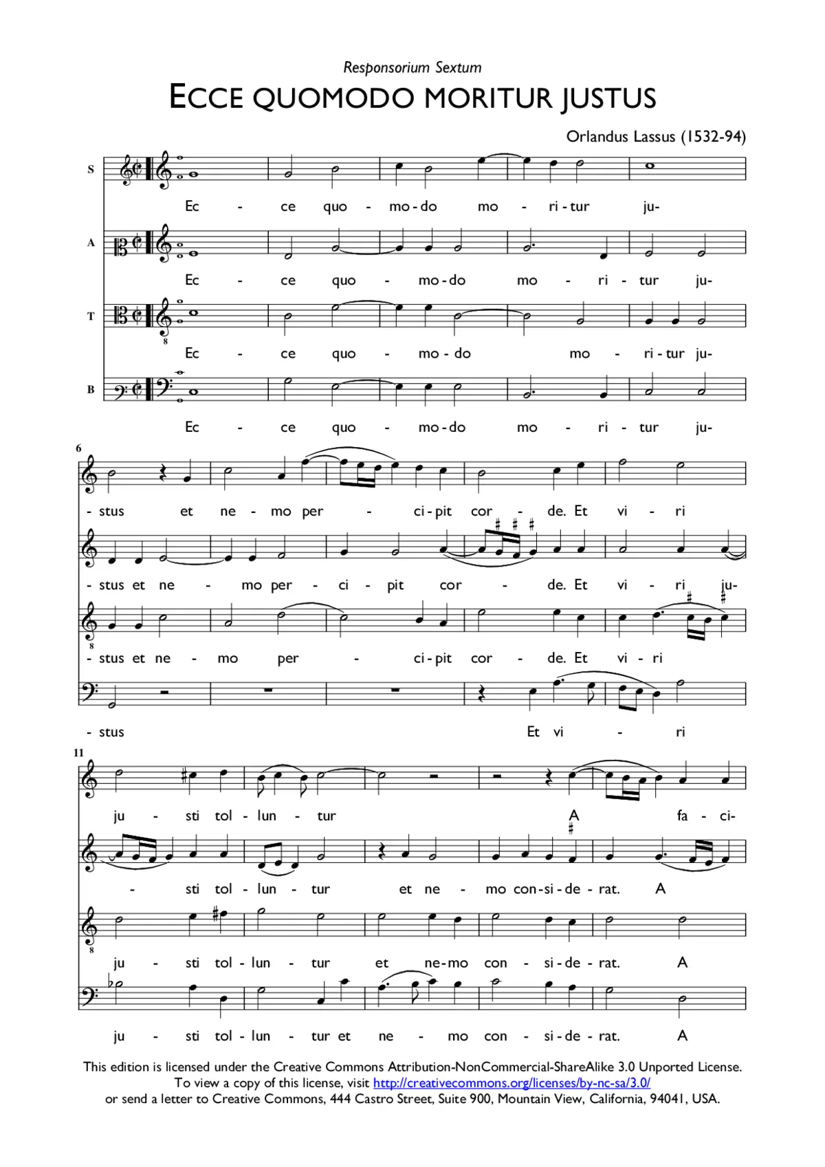 Ecce quomodo moritur justus - Page 1