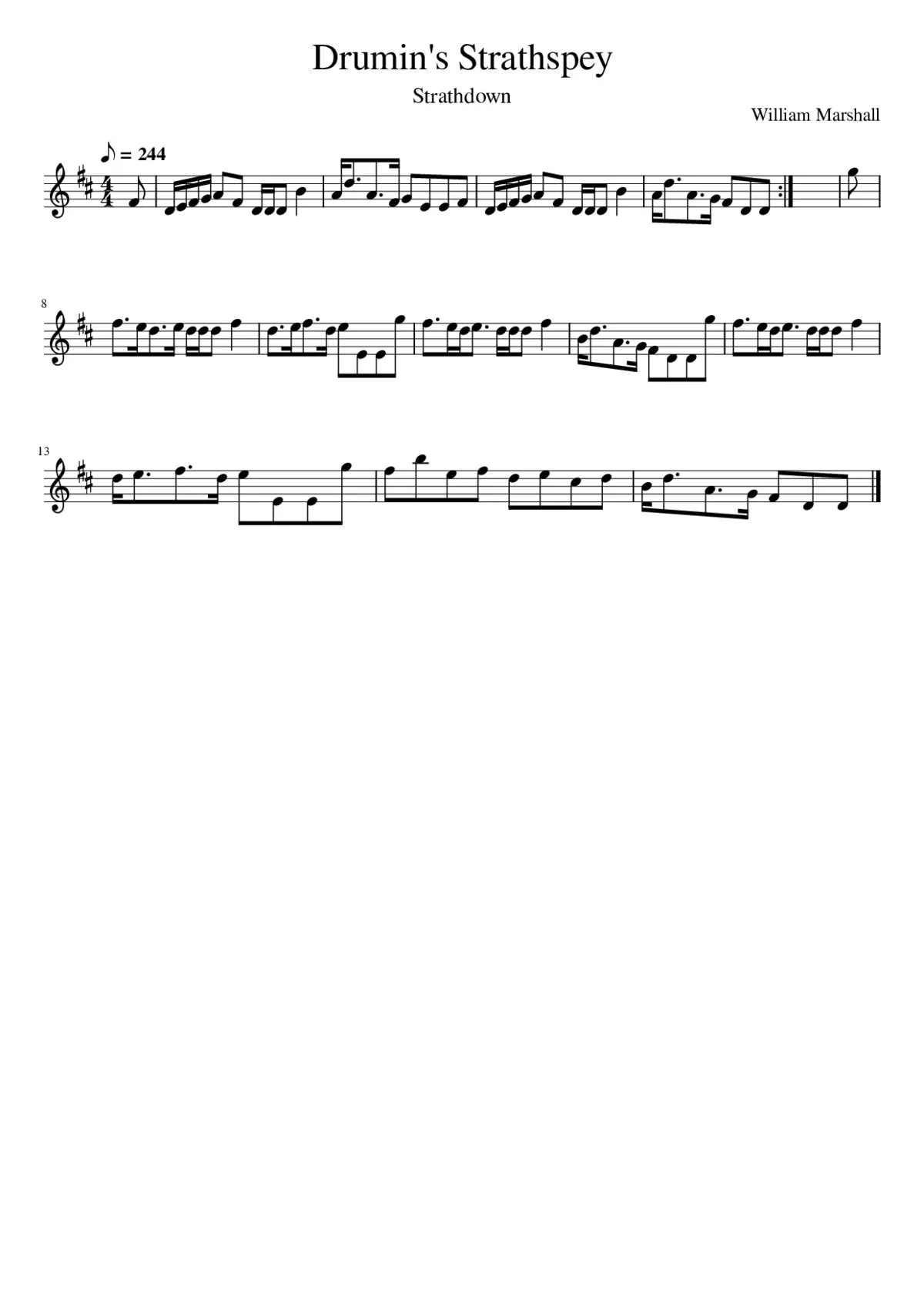 Drumin's Strathspey - Page 1