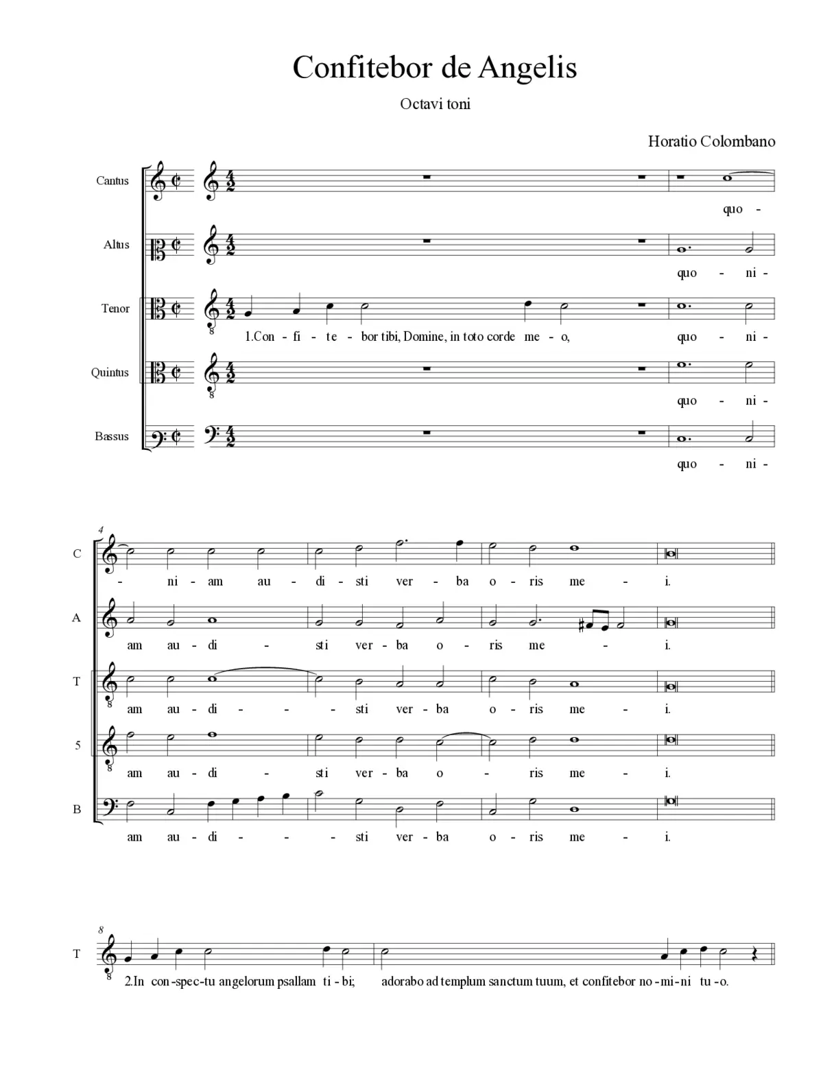 Confitebor de Angelis - Page 1
