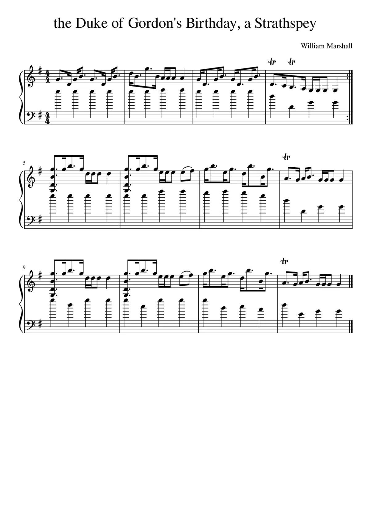 the Duke of Gordon's Birthday a Strathspey - Page 1