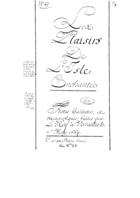 Les plaisirs de l'île enchantée, LWV 22