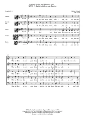 O daß ich dich, mein Bruder