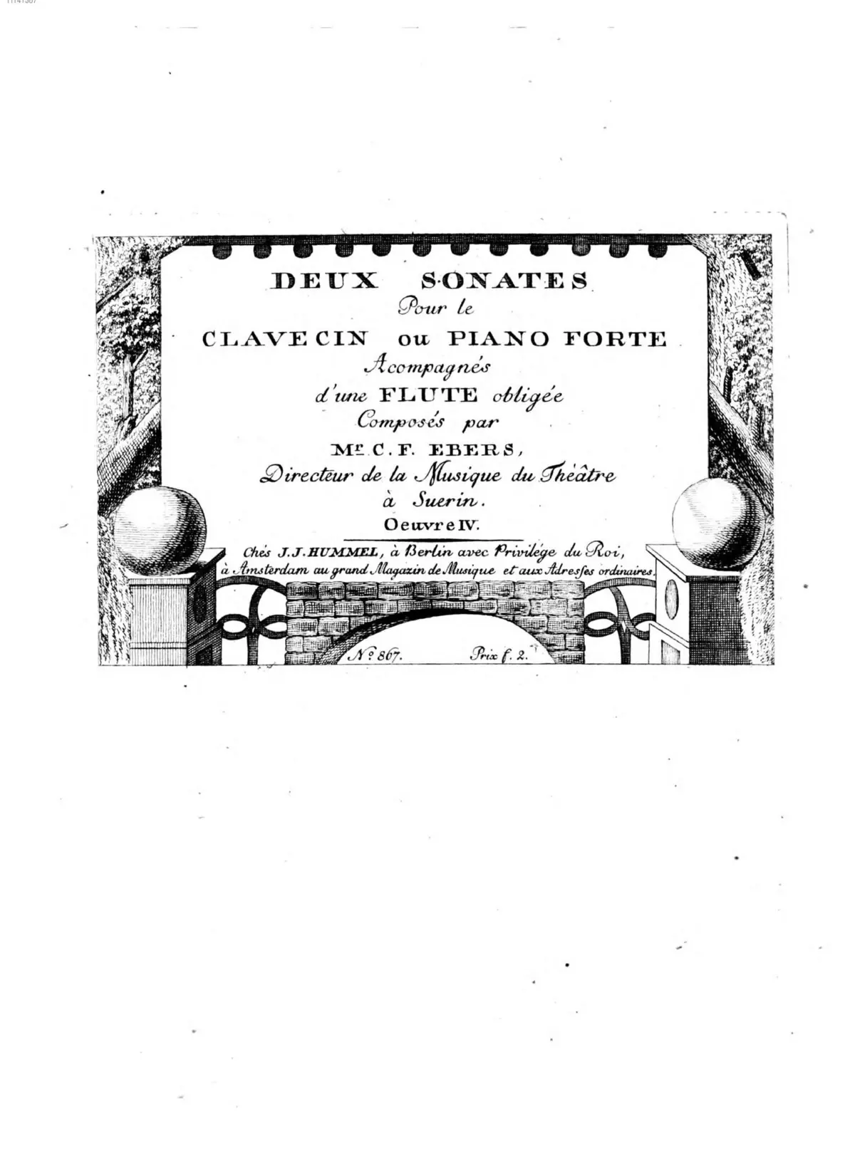 2 Sonatas for Keyboard and Flute, Op.4 - Page 1