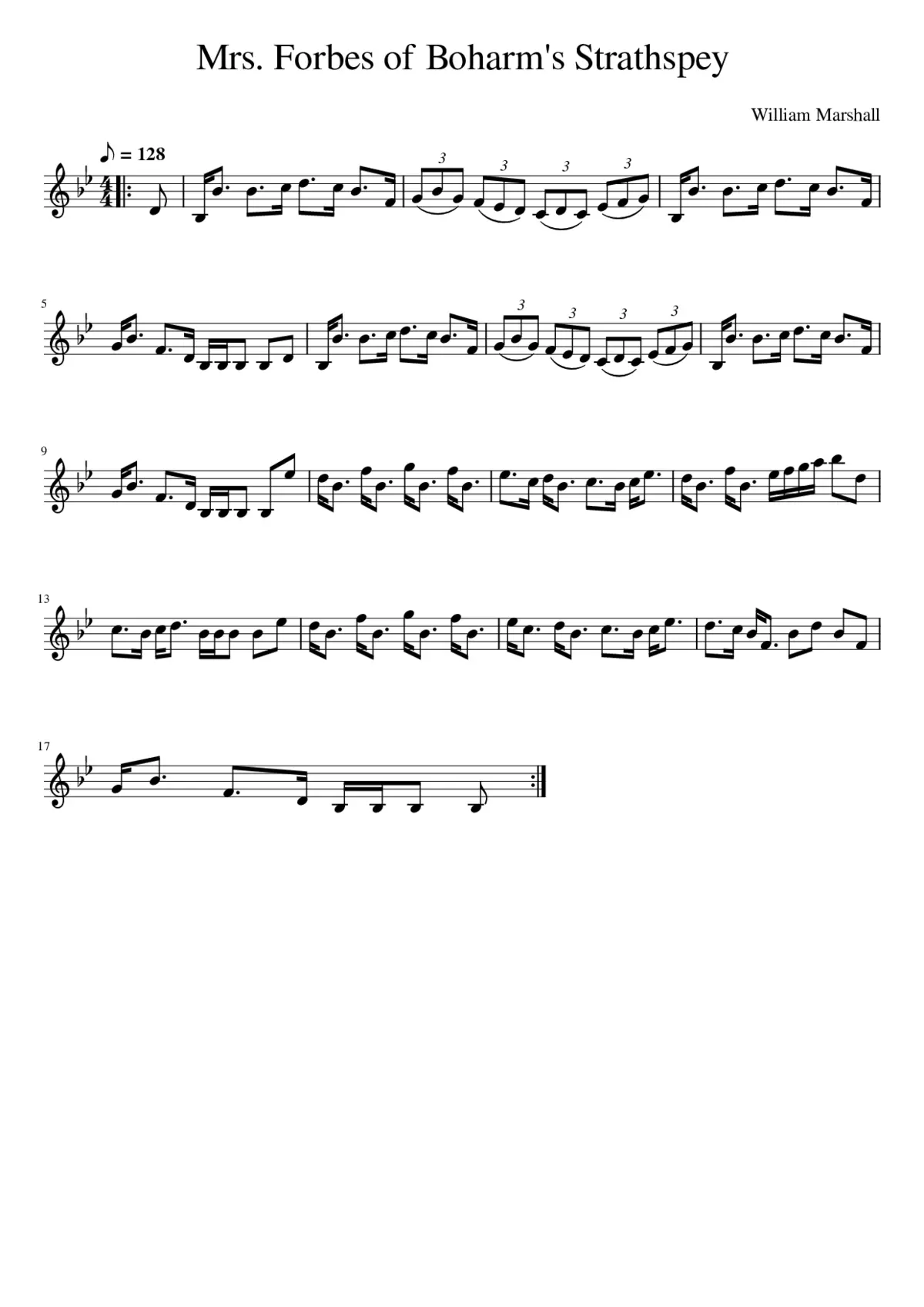 Mrs. Forbes of Boharm's Strathspey - Page 1