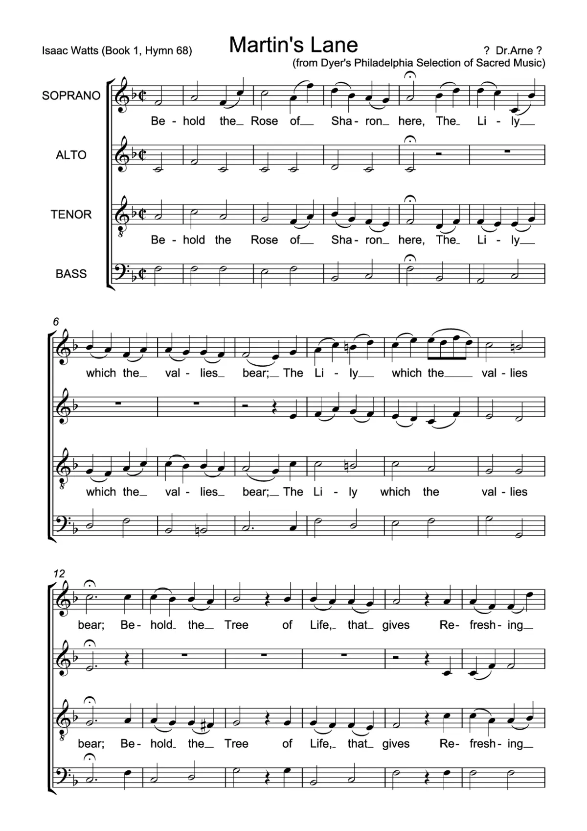 Martin's Lane (Behold the rose of Sharon here) - Page 1