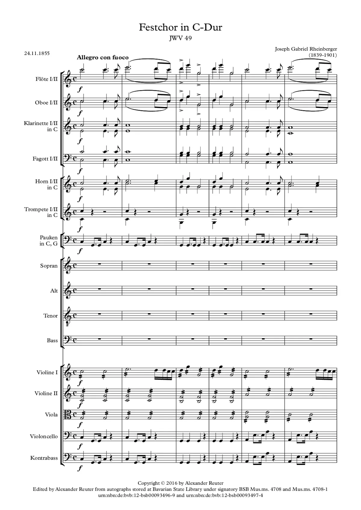 Festchor JWV 49 - Page 1