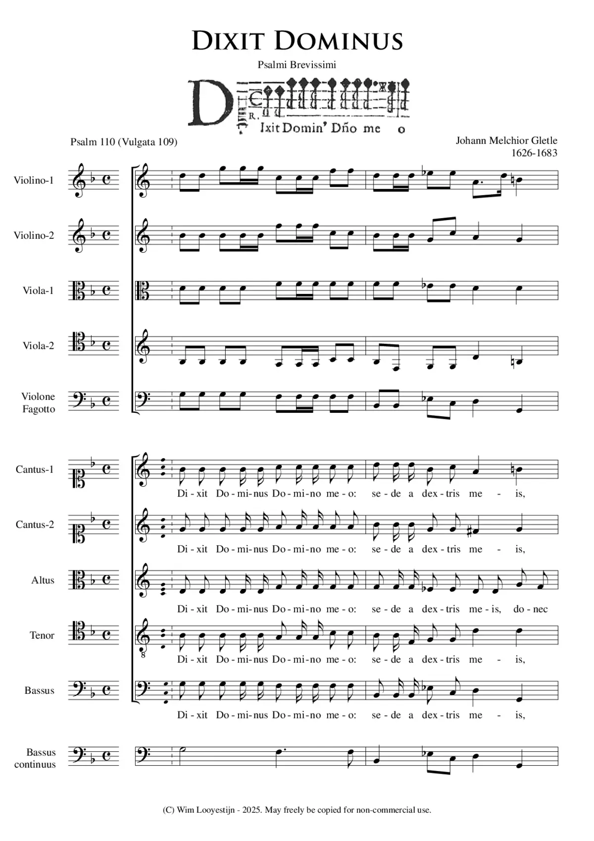 Dixit Dominus (brevissimum) - Page 1