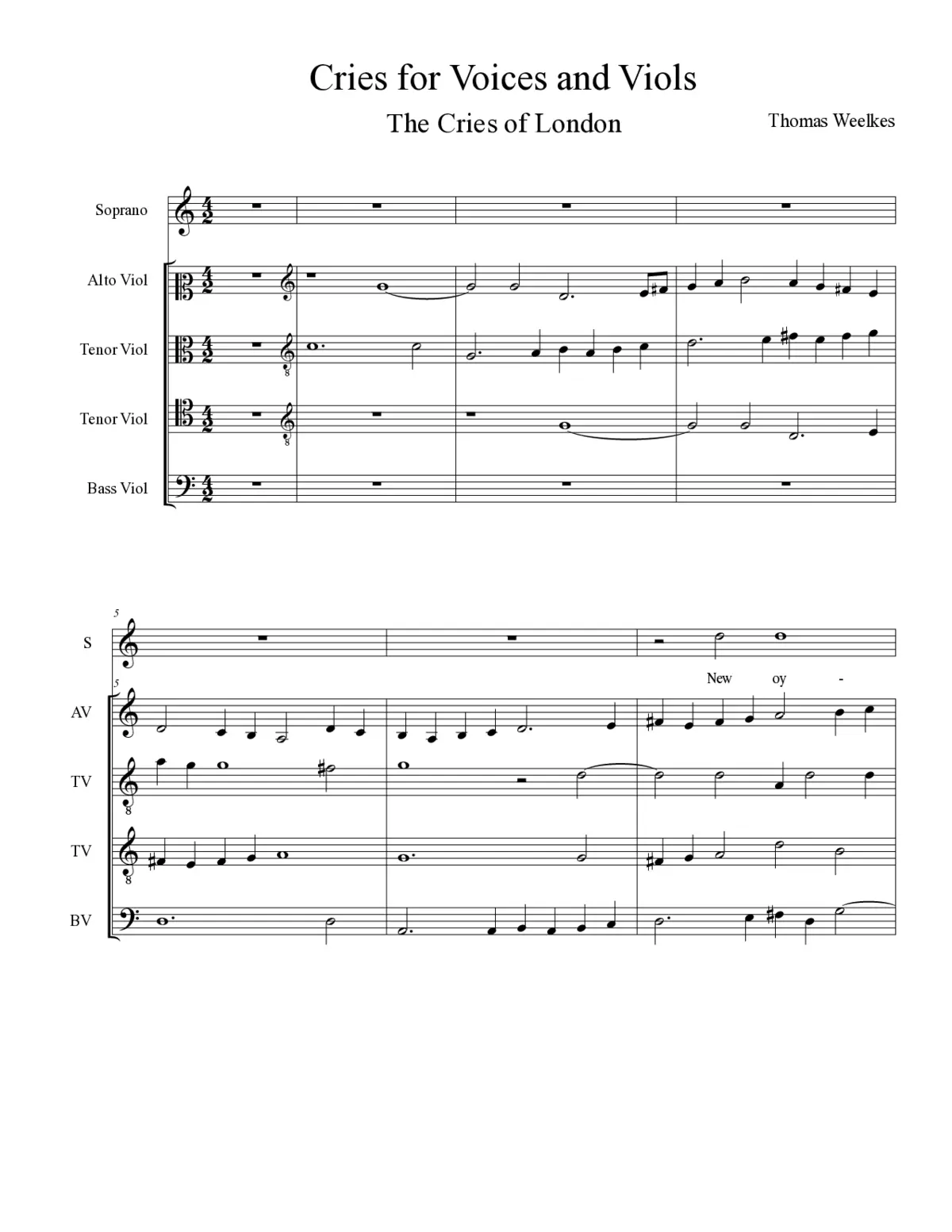 Cries for Voices and Viols - Page 1