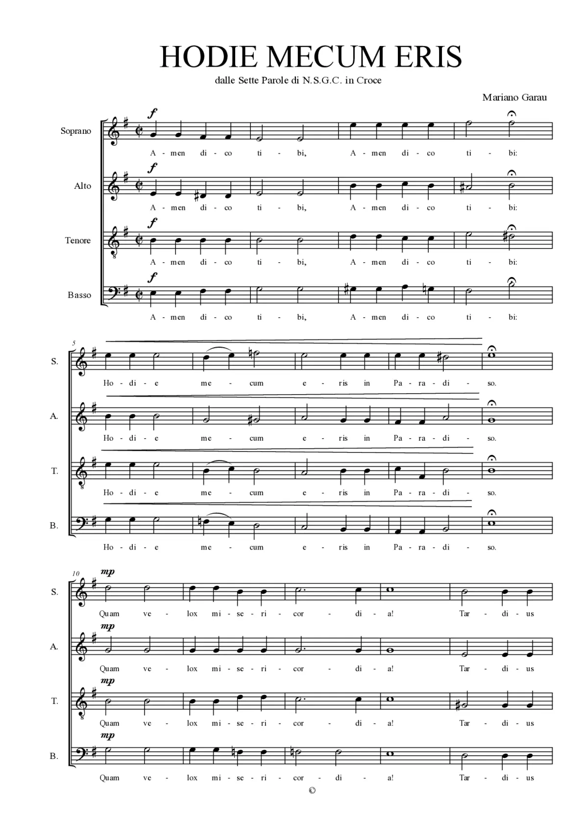 Hodie mecum eris - Page 1