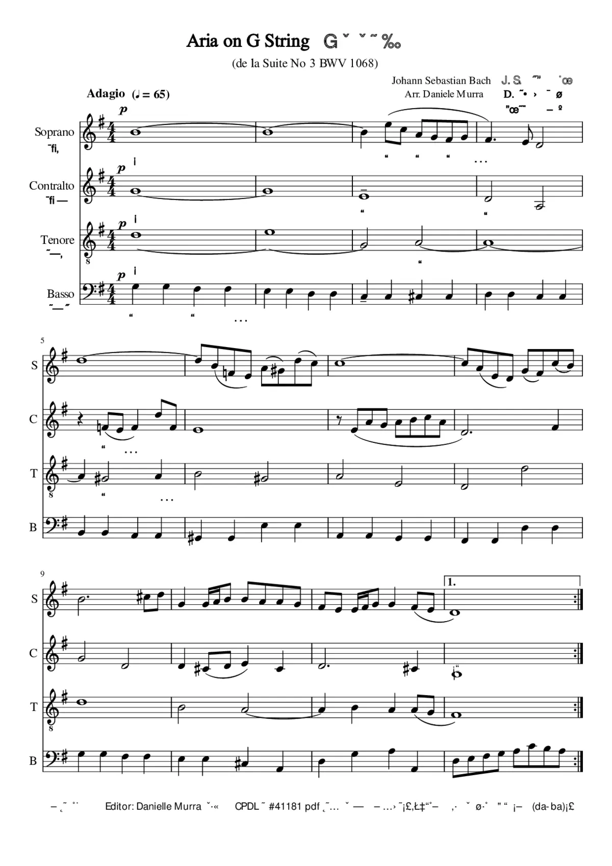 Aria de la Suite No. 3 - Page 1