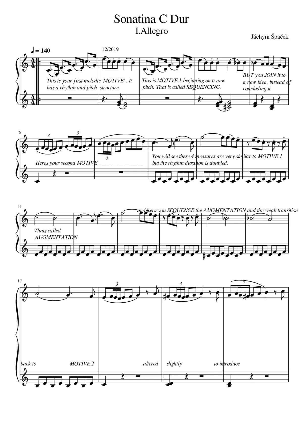 Sonatina C ANALYSIS - Page 1