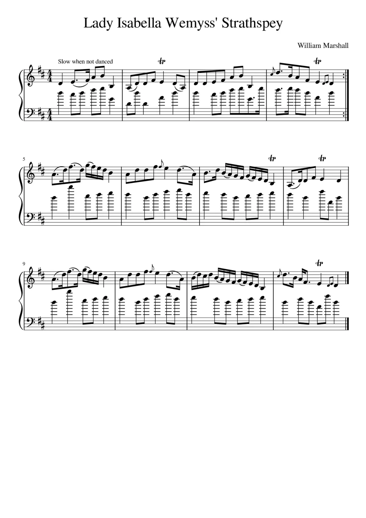 Lady Isabella Wemyss' Strathspey - Page 1