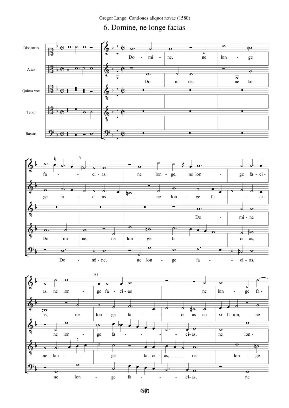 Domine, ne longe facias - Page 1