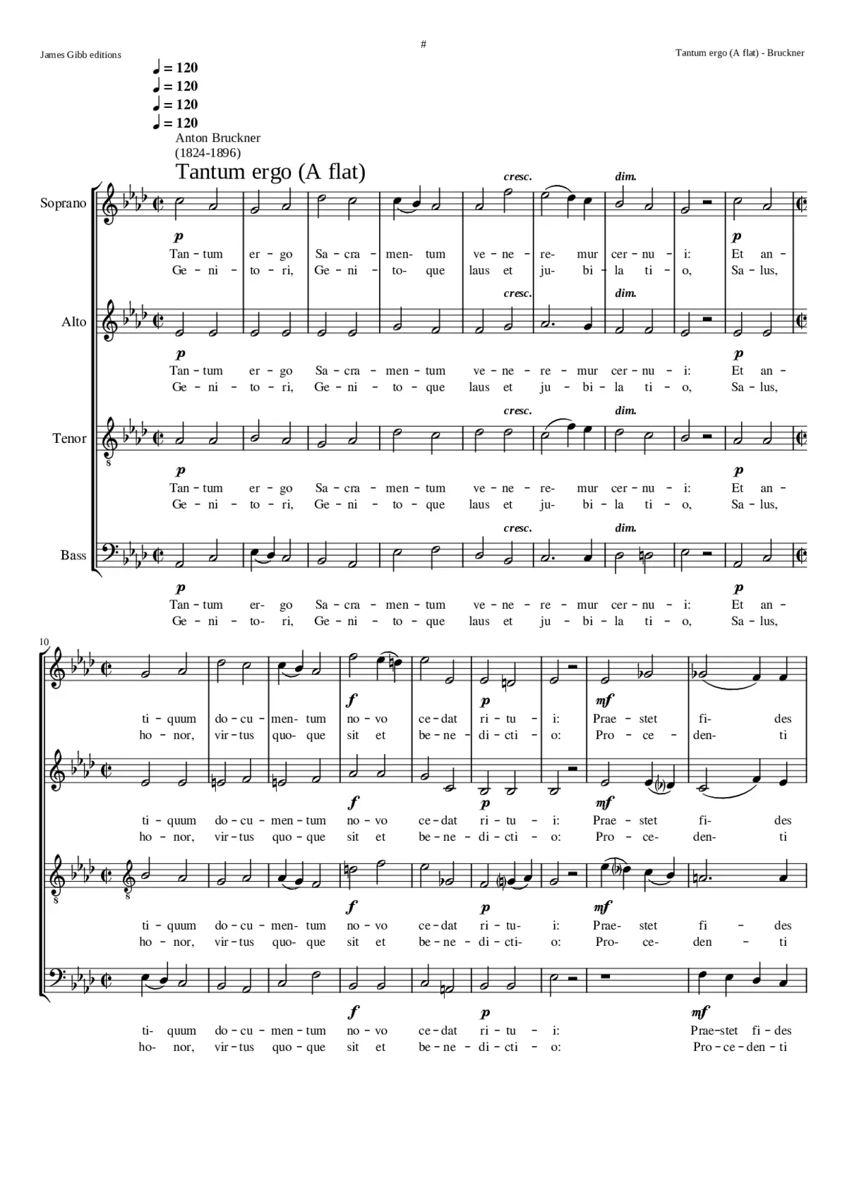Tantum ergo (A-flat major) WAB 41.4 - Page 1