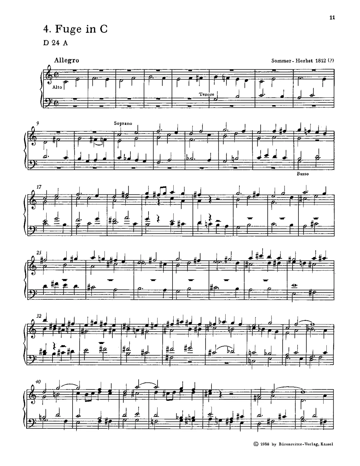 Fugue in C major - Page 1
