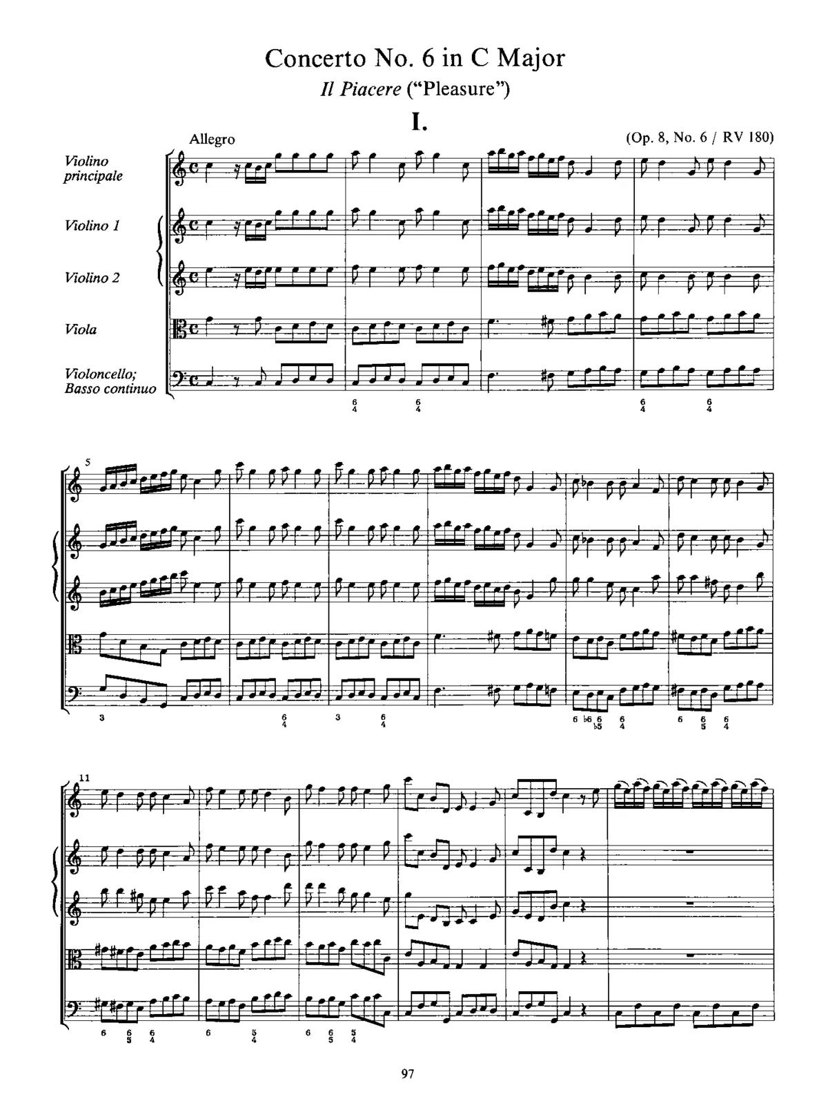 Violin Concerto in C major 'Il Piacere' - Page 1