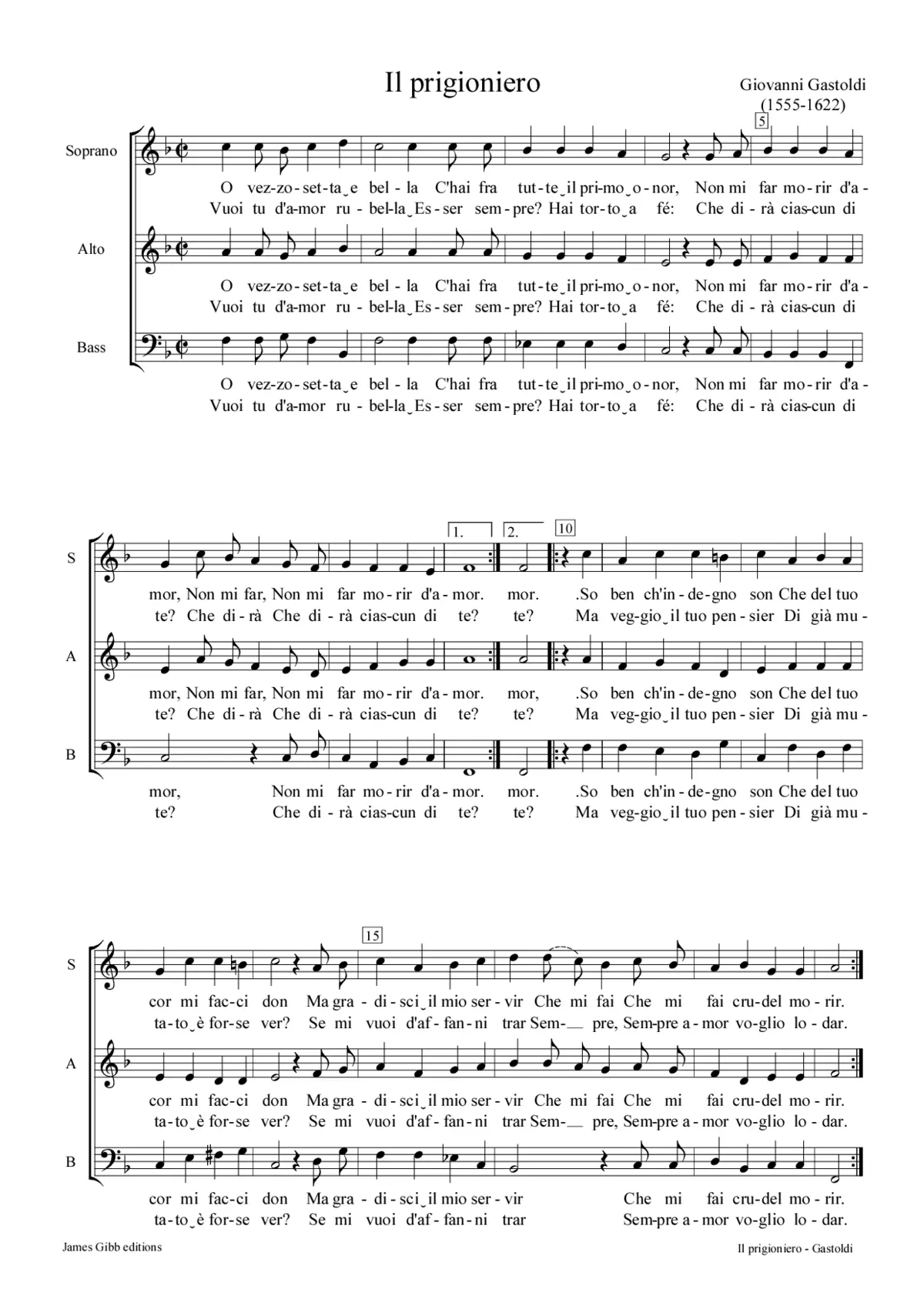 Il Prigioniero (O vezzosetta e bella) - Page 1