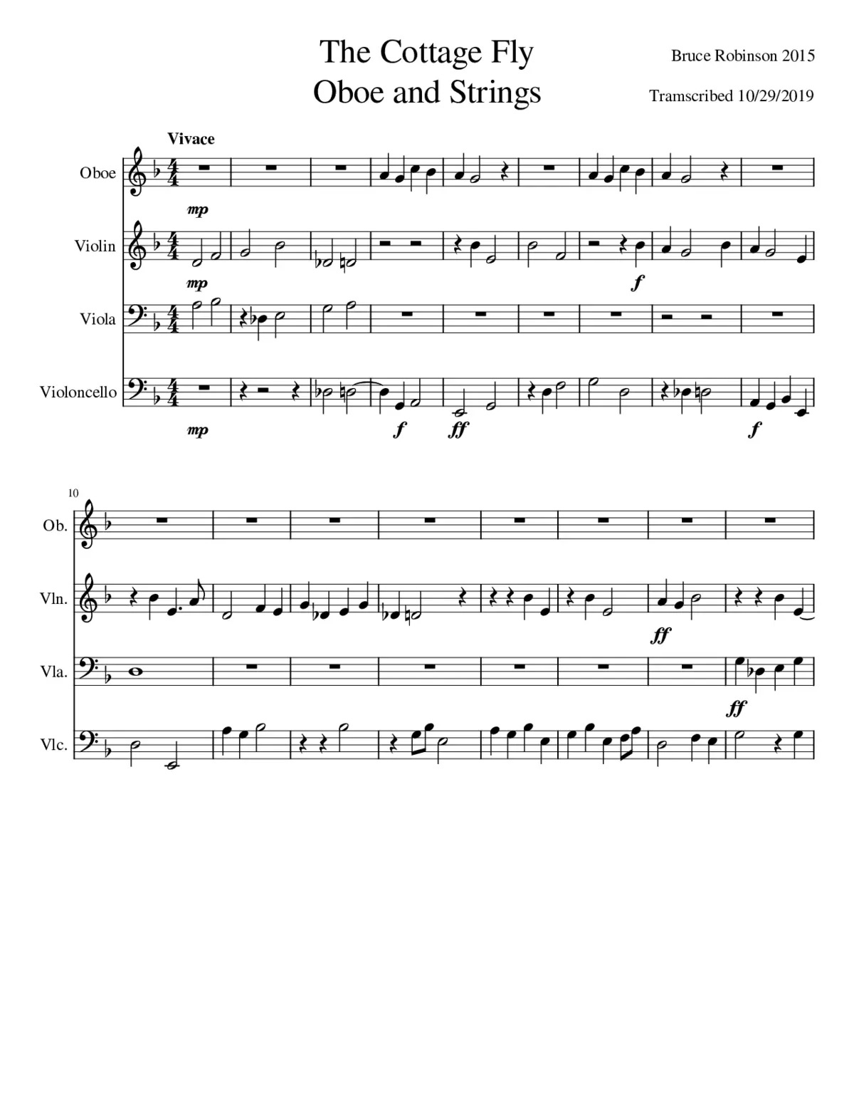 The Cottage Fly Oboe Strings - Page 1