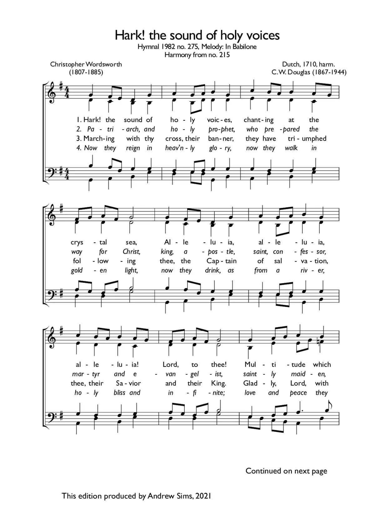 Hark! the sound of holy voices - Page 1