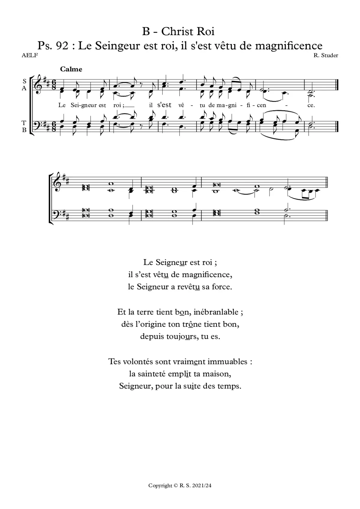 B - Christ Roi : Ps. et Acclamation - Page 1