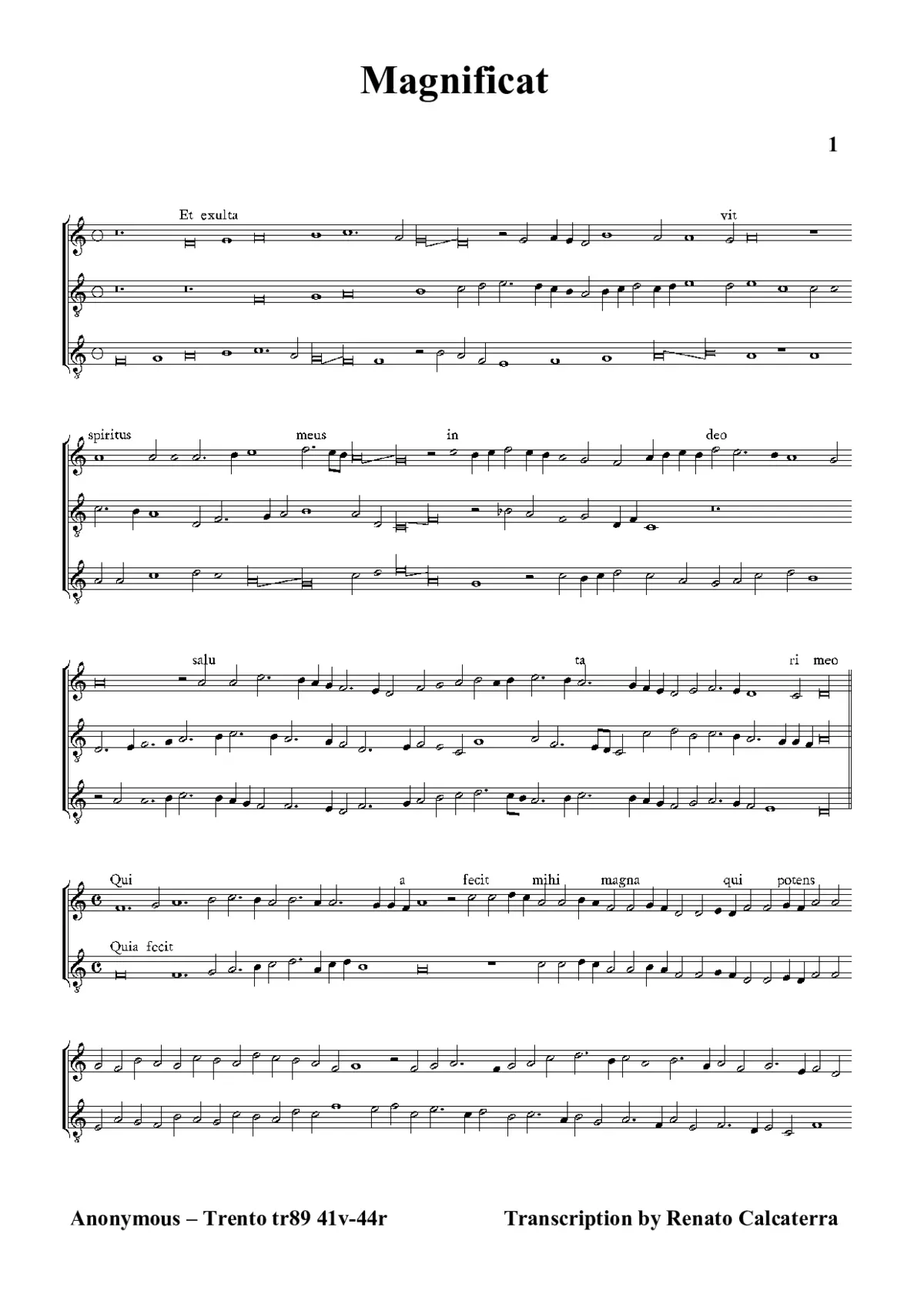 Magnificat IV - Page 1