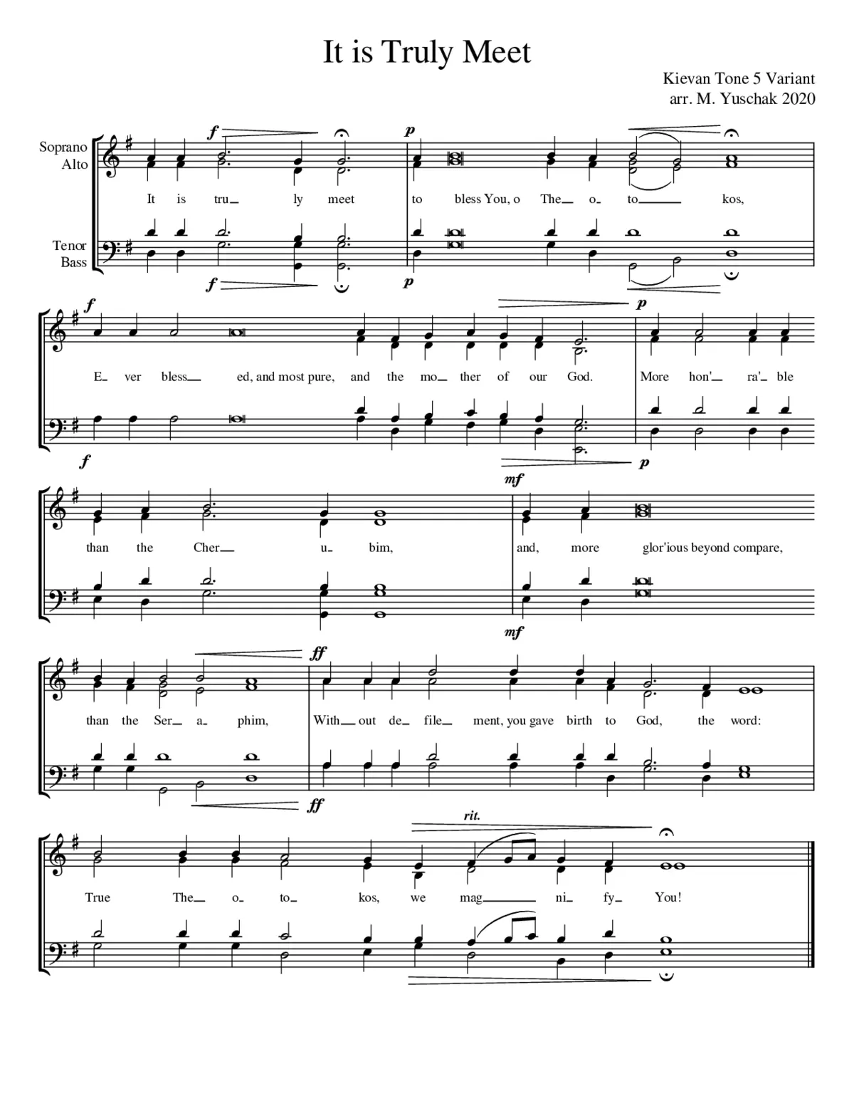Tone 5 Kievan Stichera Chant - Page 1
