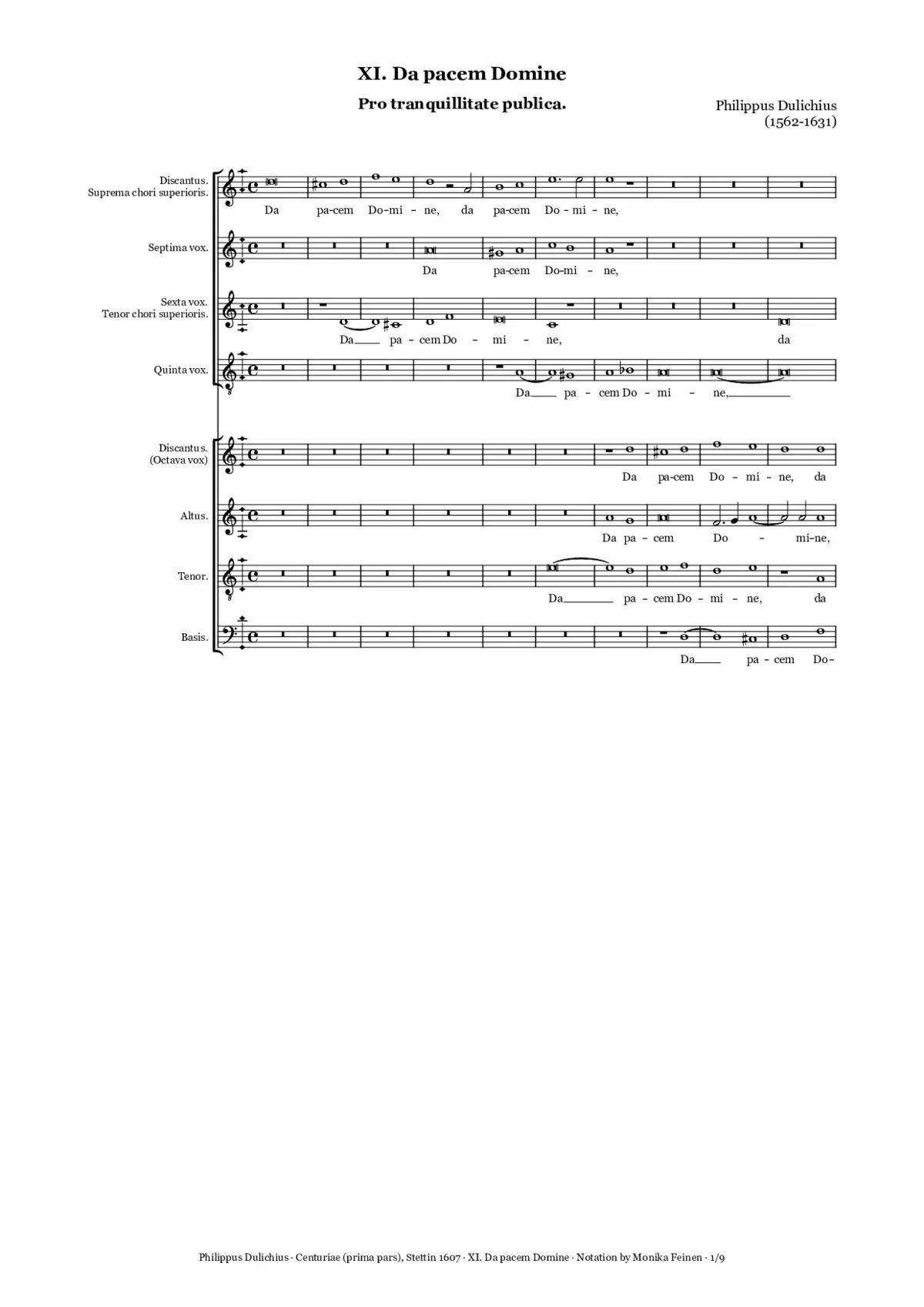 Da pacem, Domine a 8 - Page 1