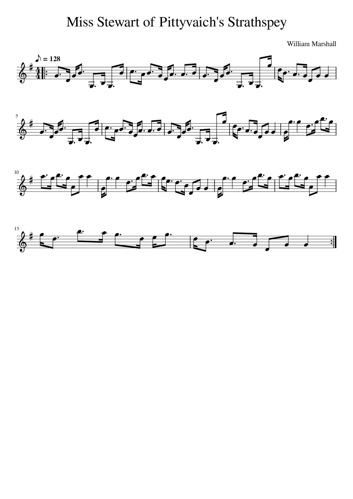 Miss Stewart of Pittyvaich's Strathspey - Page 1